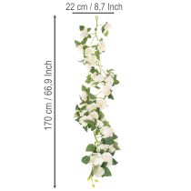tételeket Műrózsa füzér fehér virágokkal díszítésként, 170 cm
