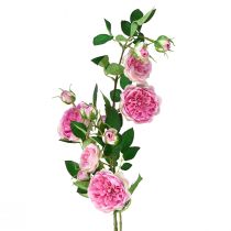 Rózsaág selyemrózsák műágrózsák rózsaszín krém 79cm