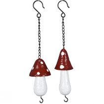 tételeket Rusztikus gombás madáretető akasztóval golyócskákhoz - kerti dekoráció magassága 17 cm 2 db