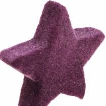 tételeket Scatter dekorációs csillagok pelyhesített padlizsán 4cm/5cm 40db