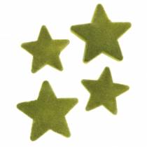 tételeket Scatter dekorációs csillagok bolyhosodva mohazöld 4cm/5cm 40db