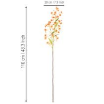 tételeket Művirág orchidea ág narancssárga filigrán szobadekoráció 110cm 3db