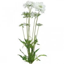 Rühös művirág fehér kerti virág H64cm csokor 3db