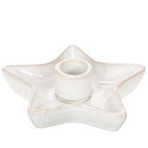 tételeket Kerámia csillag alakú gyertyatartó, fehér, kúpos gyertyákhoz, 12 cm, 2 darab