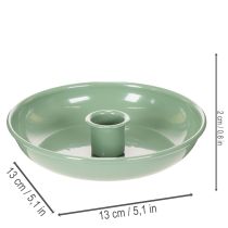 tételeket Zöld fém gyertyatartó, dekoratív, kúpos gyertyákhoz, 13 cm