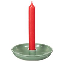 tételeket Zöld fém gyertyatartó, dekoratív, kúpos gyertyákhoz, 13 cm
