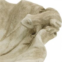 tételeket Madárfürdő békával, beton kerti figurával, madárfürdő lótuszlevél SZ21cm H7cm