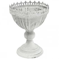 Csészetál fém fehér dekoratív tál antik megjelenés Ø15,5cm