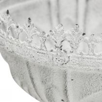 Csészetál fém fehér dekoratív tál antik megjelenés Ø15,5cm