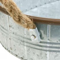 tételeket Növénycserép fülekkel, gyógynövényes tál, elrendezés alapja ezüst, barna L39/35,5/32 cm H10/8,5/7 cm 3 db-os készlet