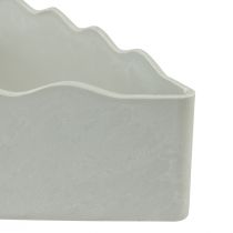 tételeket Tál műanyag szívnövényes tál fehér szürke 21×14,5×5,5 cm