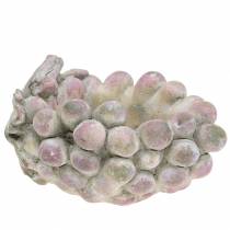 Dekoratív tál szőlő szürke lila krém 19×14cm H9,5cm