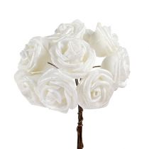 Hab rózsák fehér gyöngyházzal Ø2,5cm 120db