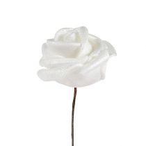 Hab rózsák fehér gyöngyházzal Ø2,5cm 120db