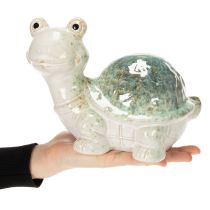 tételeket Kerámia teknősfigura, mint a nappali szemet gyönyörködtető dísze, dekoratív figura, 22 cm
