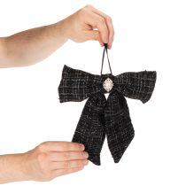 tételeket Textil masni brosssal és akasztóval, kockás, 24 cm, 2 darab