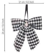 tételeket Textil masni brosssal és akasztóval, kockás, 24 cm, 2 darab