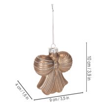 tételeket Üveg karácsonyfadíszek, masni akasztáshoz, 10 cm, 2 darab