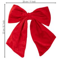 tételeket Piros díszes masni karácsonyfadíszként, 28 cm, 3 darab