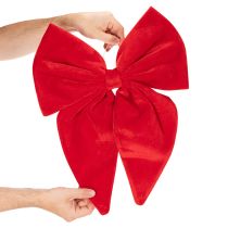 tételeket Dekoratív piros bársony masni ablakra vagy ajtóra, 50 cm