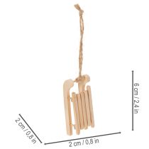 tételeket Dekoratív karácsonyfa szánkó, 6 cm, 6 darab