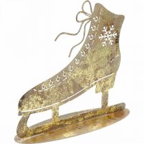 tételeket Fém korcsolya, téli dekoráció, dekoratív korcsolya, karácsonyi arany antik megjelenés H22,5cm
