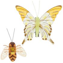 tételeket Pillangó, méhecske dekó kapcson 4cm - 8cm 9db