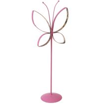 tételeket Pillangó fém dekoráció tavaszi fukszia arany H35cm 2 db
