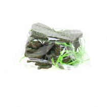 tételeket Dekoratív fogas pillangó zöld glitter 8cm 12 db