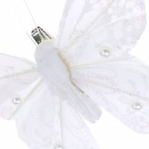 Toll pillangó klipszes fehér 10 cm 12 db