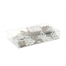 tételeket Fa pillangó fehér/natúr 3cm - 4,5cm 48 db