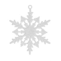 Akasztható hópehely 7cm fehér csillámmal 36db