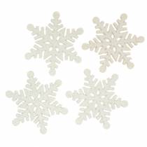 tételeket Szórványos dekoráció hópehely csillogó fehér 5cm 48db