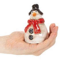 tételeket Hóember figura piros sállal, karácsonyi dekoráció, 10cm
