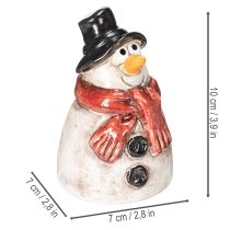 tételeket Hóember figura piros sállal, karácsonyi dekoráció, 10cm