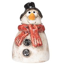 tételeket Hóember figura piros sállal, karácsonyi dekoráció, 10cm