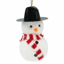 Karácsonyfadísz hóember akasztható kalappal H8cm 12db