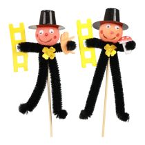 tételeket Kéményseprő virágdísz, szilveszteri szerencsehozó talizmán, 17 cm, 24 darab