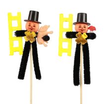 tételeket Kéményseprő virágkarók, szilveszteri dekorációk, szerencsehozó talizmánok, 17 cm, 36 darab