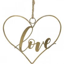 Love heart deco fém arany feliratú felakasztható 27 cm