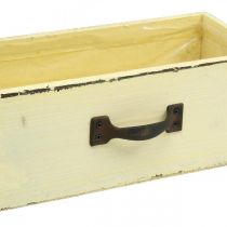 tételeket Fa fiók ültetésre Yellow Shabby Chic 25×13×8cm