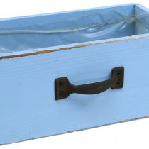 tételeket Növényfiókos fa világoskék kopott elegáns növénydoboz 25×13×8 cm