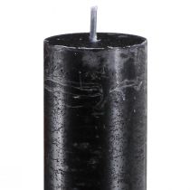 tételeket Fekete gyertyák egyszínű pálcás gyertyák 34x300mm 4 db