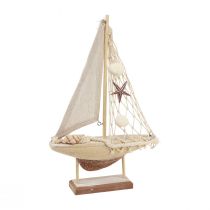 tételeket Vitorlás dekoráció vitorlás hajó fa barna 17,5×4×27,5cm