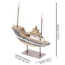 tételeket Hajó dekoráció, tengerészeti stílusban, fa, talppal, 20cm