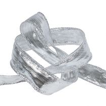 tételeket Deco szalag ezüst drótszegéllyel 25mm 25m