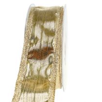 tételeket Szalag drótszegéllyel arany 40mm 25m