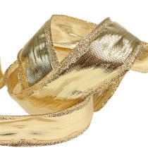 tételeket Szalag drótszegéllyel arany 40mm 25m