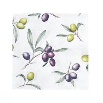tételeket Szalvéta asztaldísz nyári olivazöld lila 25x25cm 20db