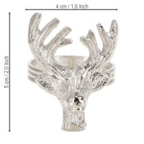 tételeket Szalvétagyűrűk ezüst szarvas fém szalvétatartó Ø4cm 4 db